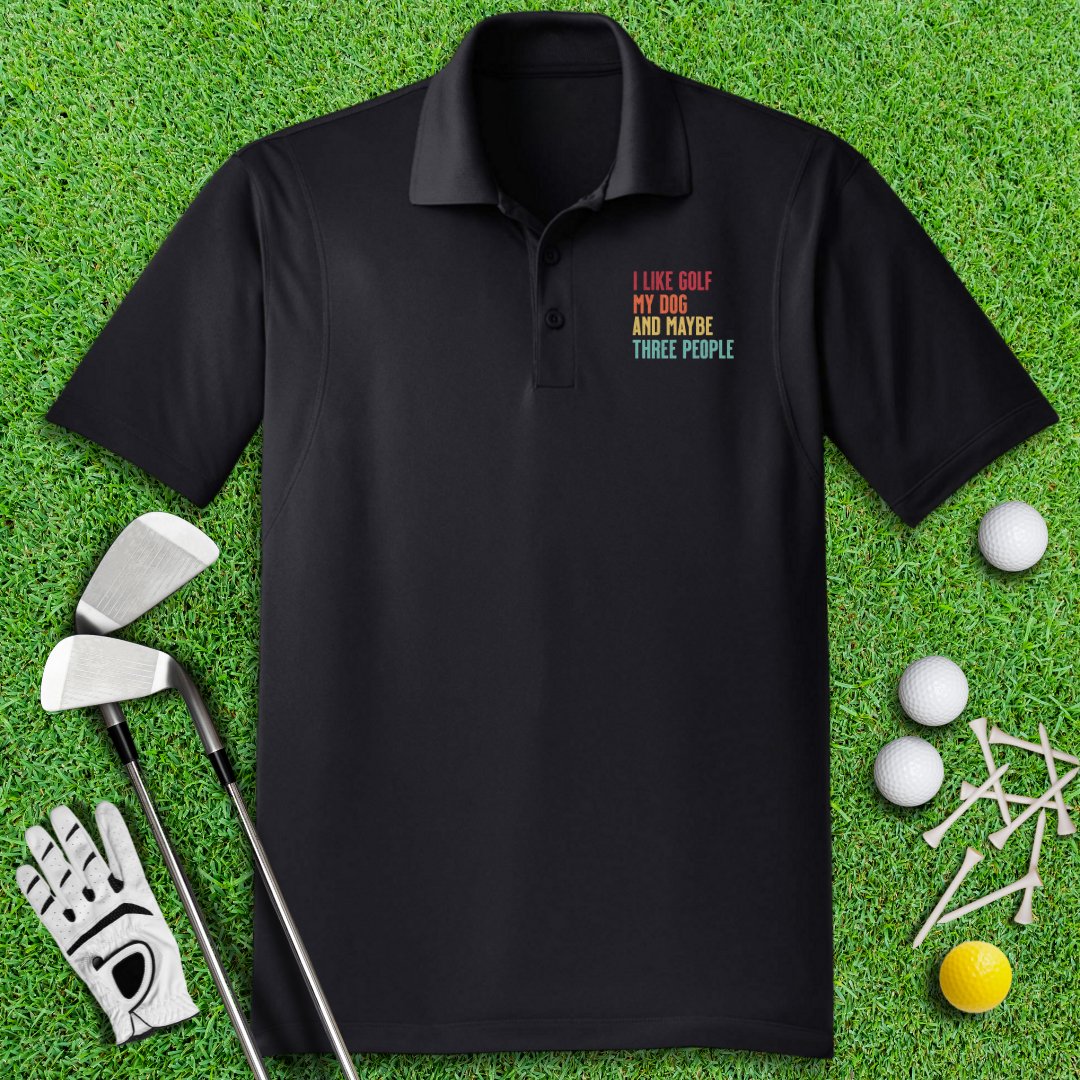 Golf, Dog, and Maybe 3 People Polo Shirt - TeeHee Golf Gear