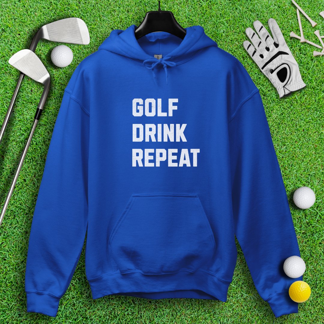 Golf Drink Repeat Hoodie - TeeHee Golf Gear