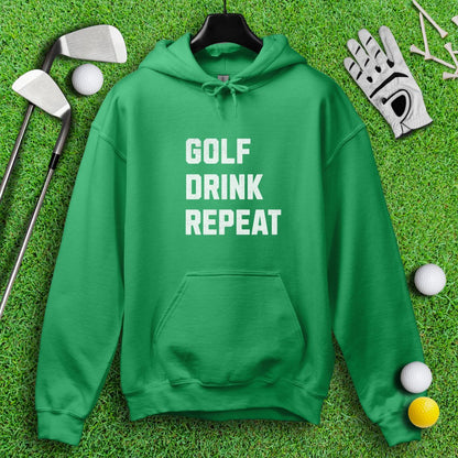 Golf Drink Repeat Hoodie - TeeHee Golf Gear