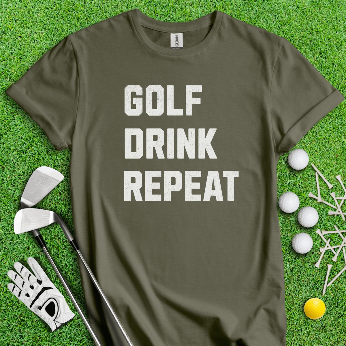 Golf Drink Repeat T - Shirt - TeeHee Golf Gear