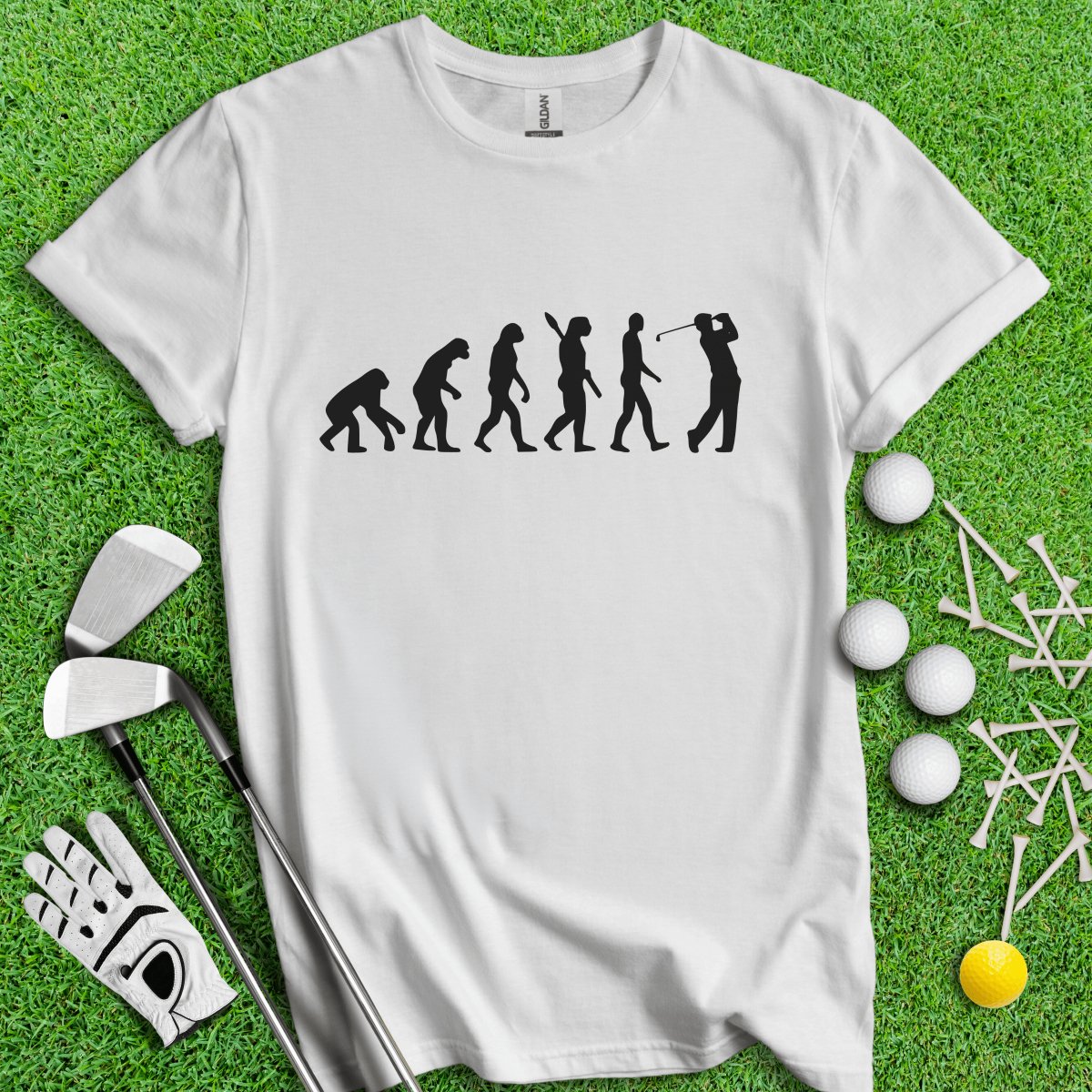 Golf Evolution Funny Icon T - Shirt - TeeHee Golf Gear