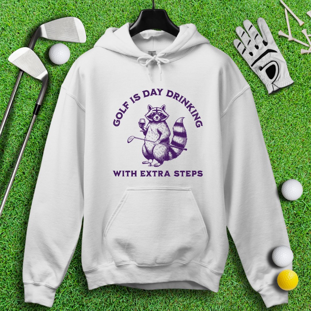 Golf Is Day Drinking Raccoon Hoodie - TeeHee Golf Gear