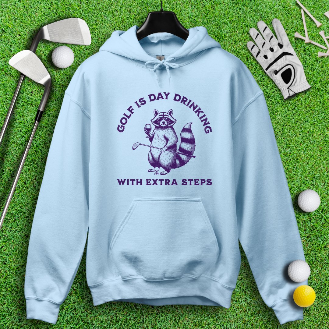 Golf Is Day Drinking Raccoon Hoodie - TeeHee Golf Gear