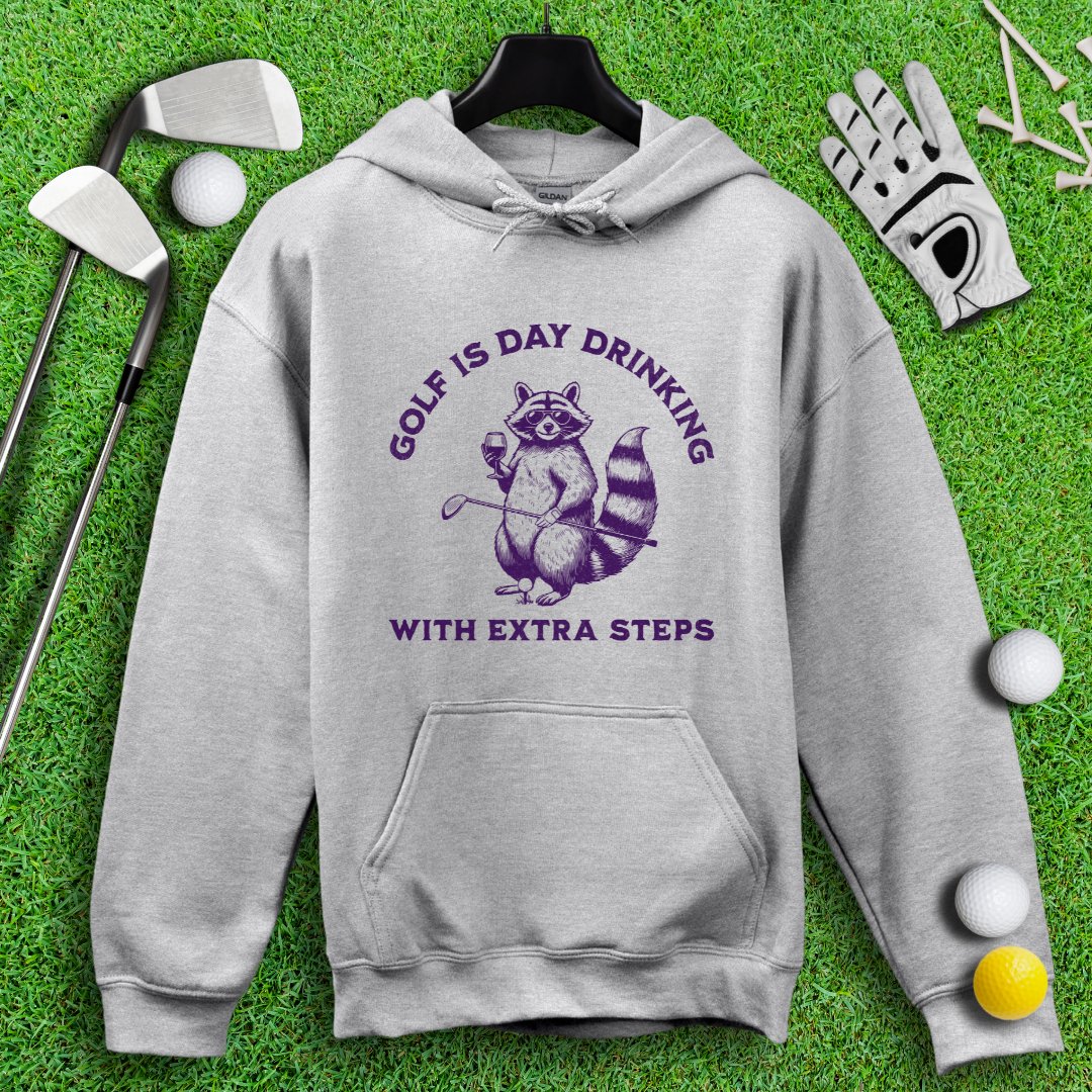 Golf Is Day Drinking Raccoon Hoodie - TeeHee Golf Gear