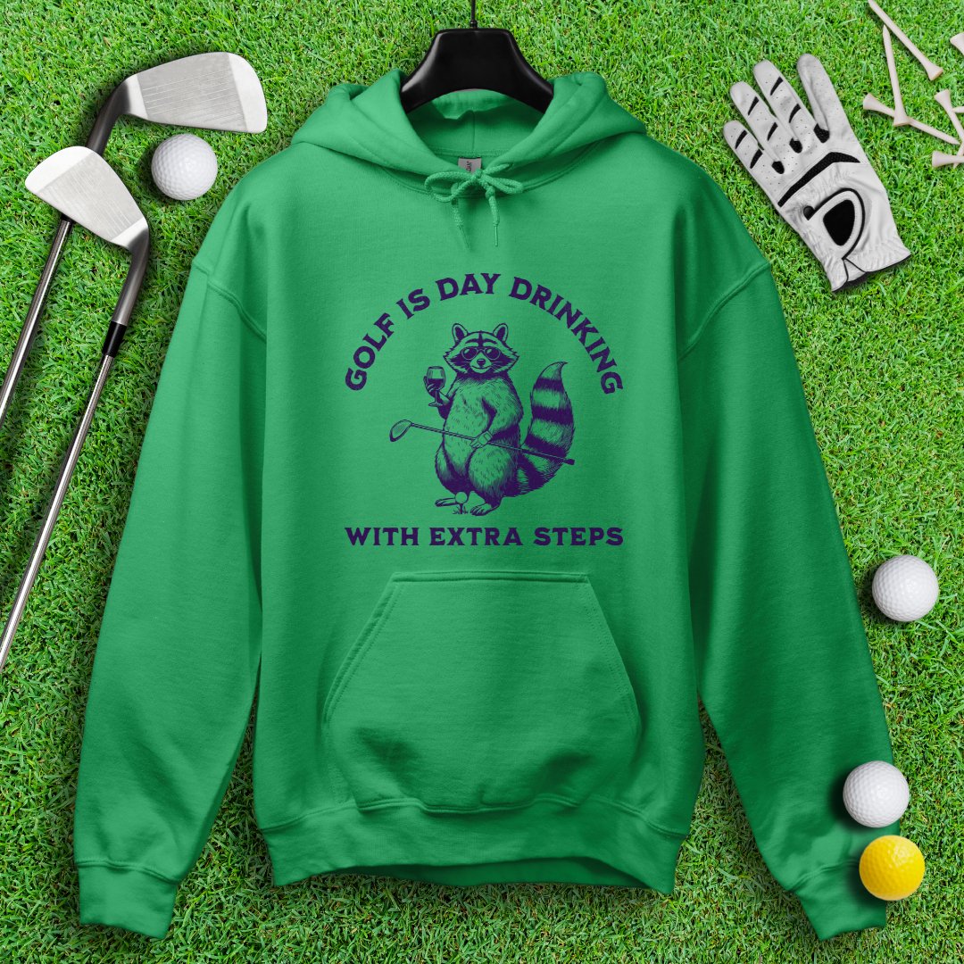 Golf Is Day Drinking Raccoon Hoodie - TeeHee Golf Gear