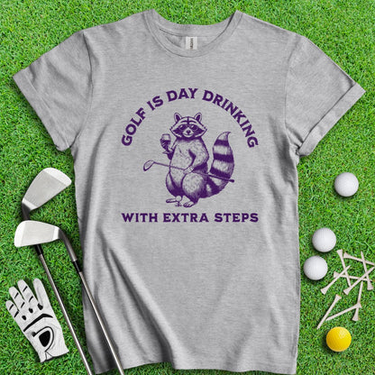 Golf Is Day Drinking Raccoon T-shirt - TeeHee Golf Gear