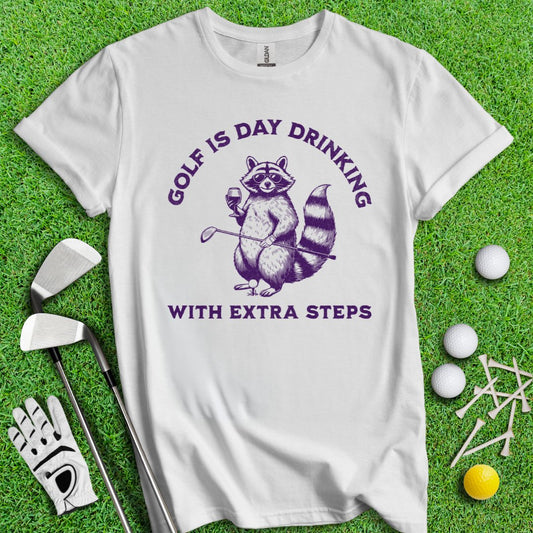 Golf Is Day Drinking Raccoon T-shirt - TeeHee Golf Gear