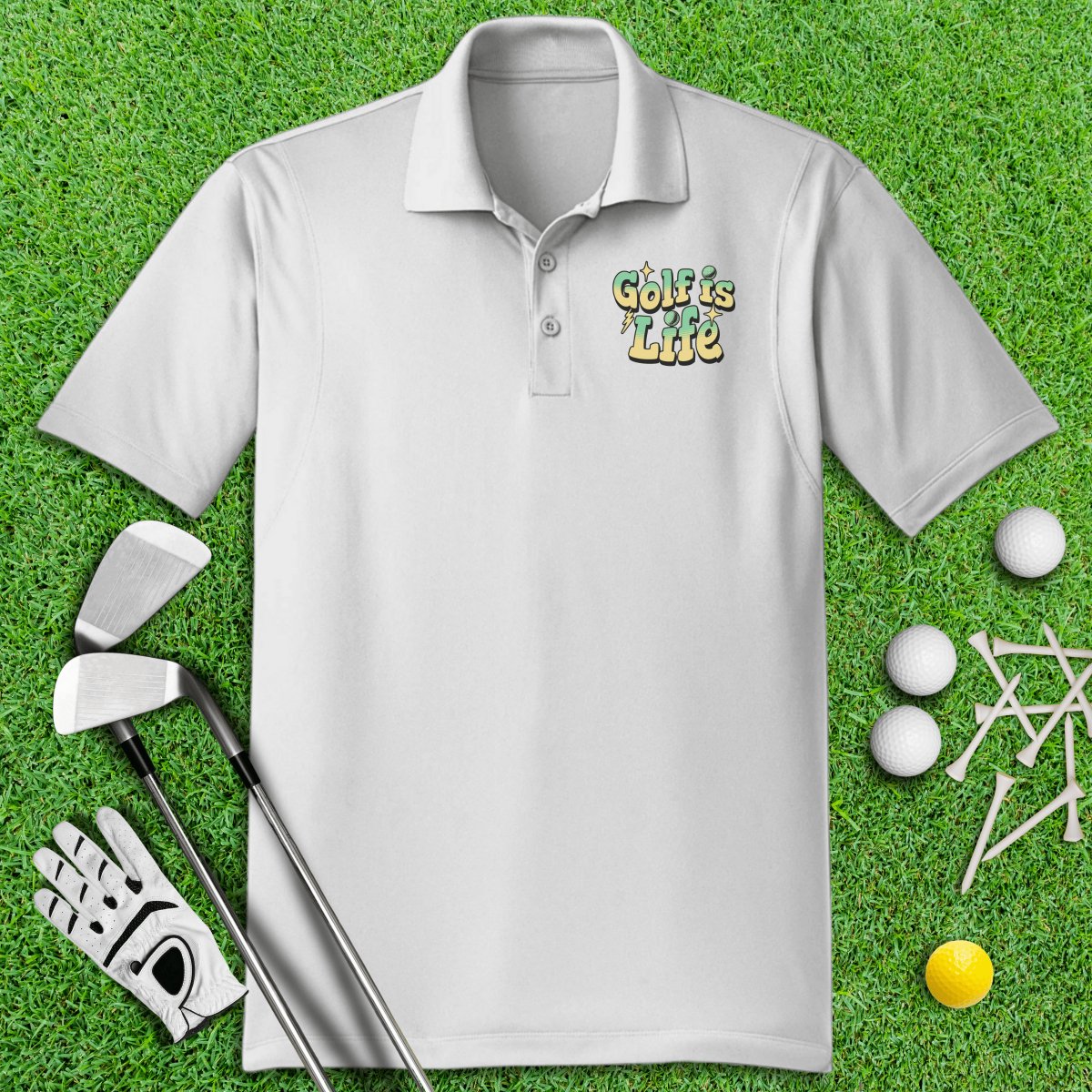 Golf Is Life Retro Golf Polo Shirt - TeeHee Golf Gear