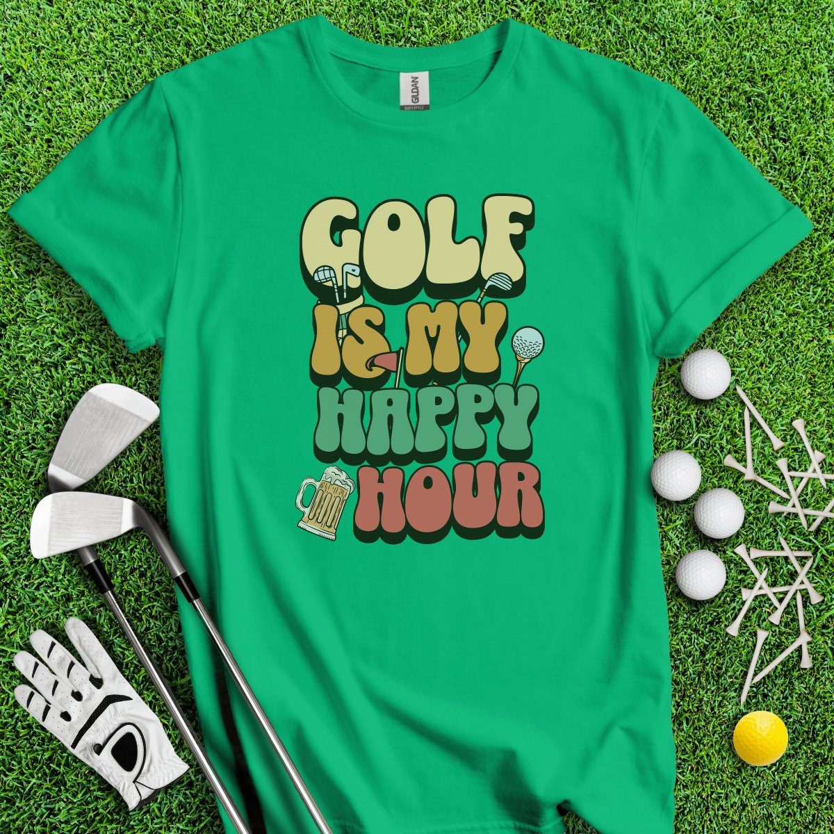 Golf is My Happy Hour T - Shirt - TeeHee Golf Gear