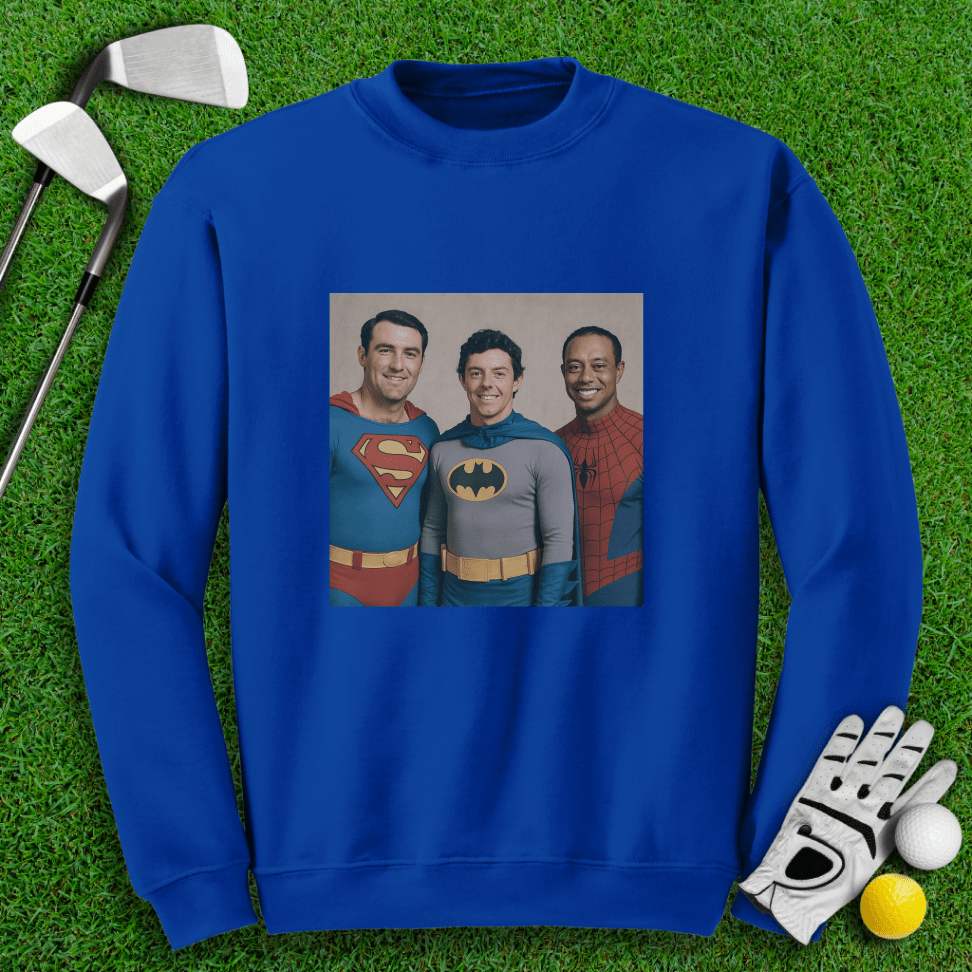 Golf Legends Superheroes Crewneck - TeeHee Golf Gear
