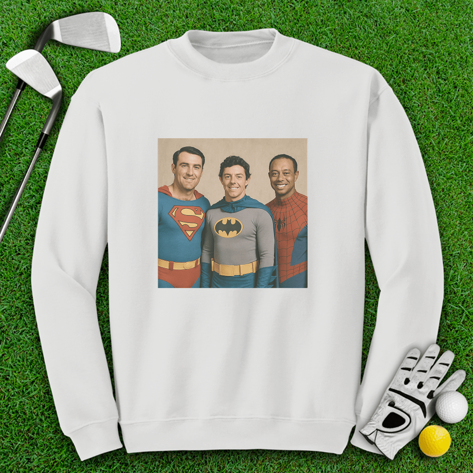 Golf Legends Superheroes Crewneck - TeeHee Golf Gear