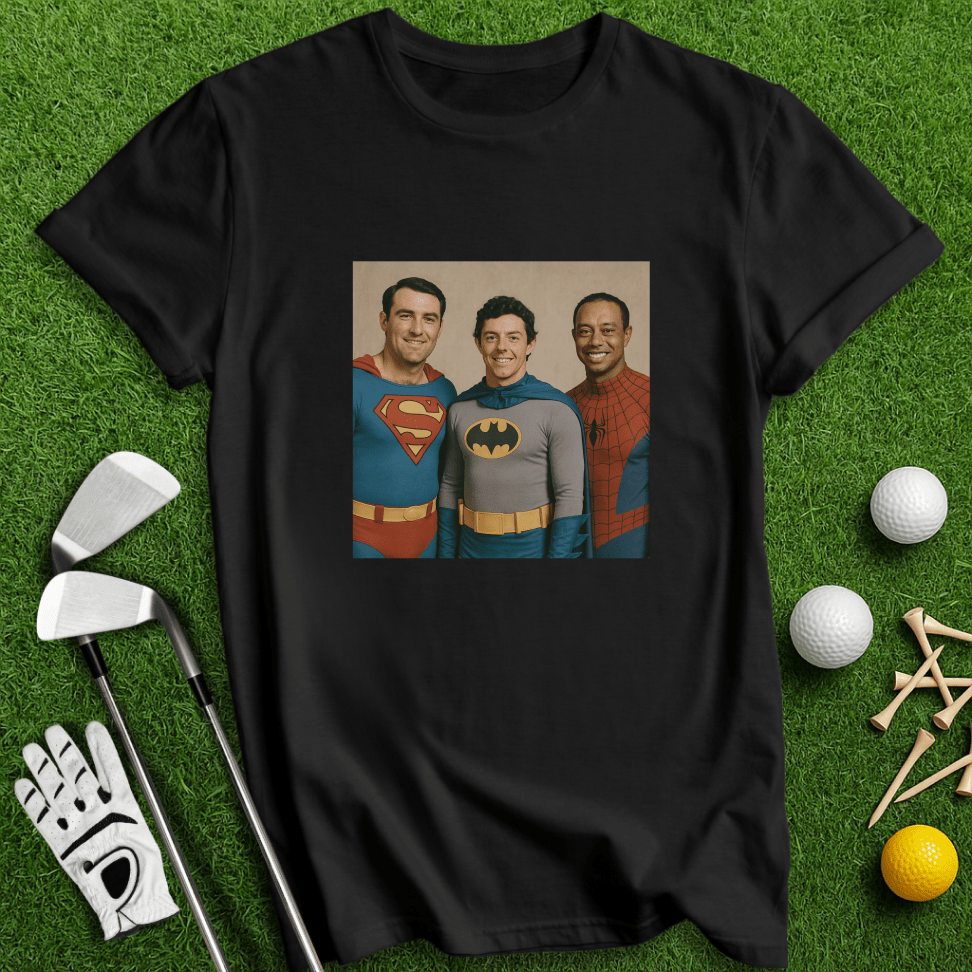 Golf Legends Superheroes T-shirt - TeeHee Golf Gear