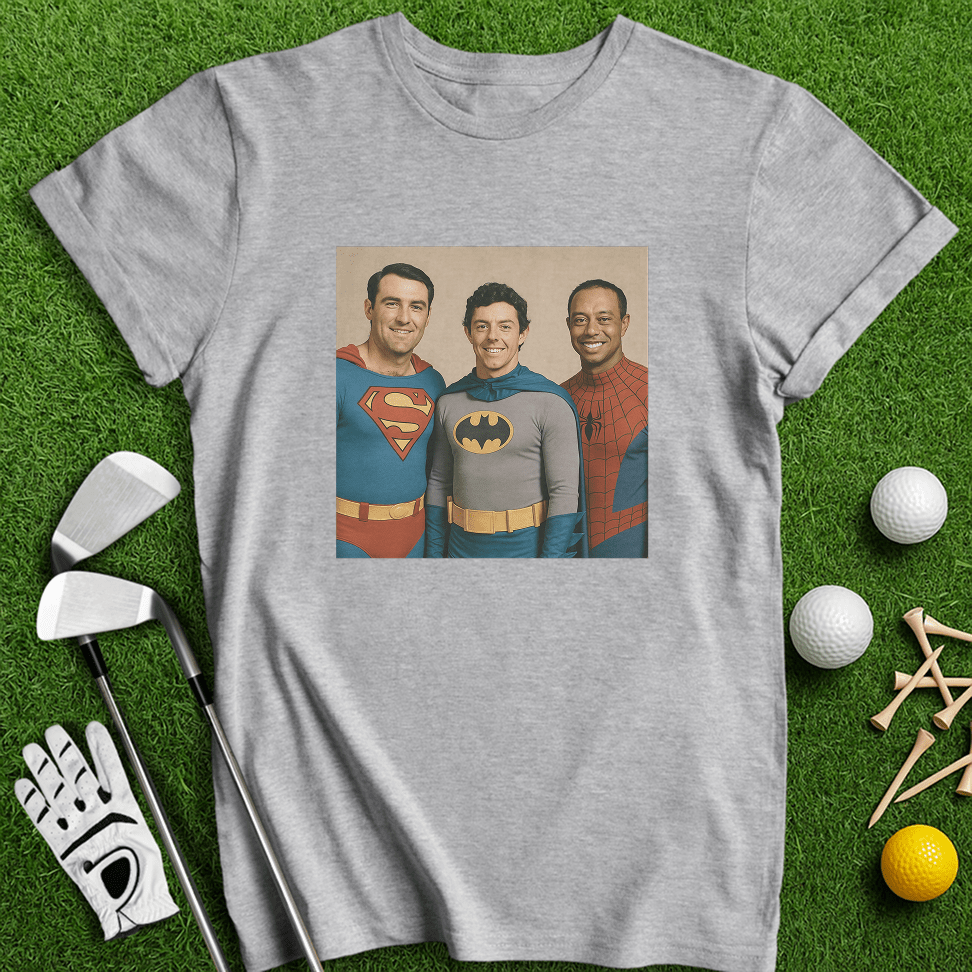 Golf Legends Superheroes T-shirt - TeeHee Golf Gear