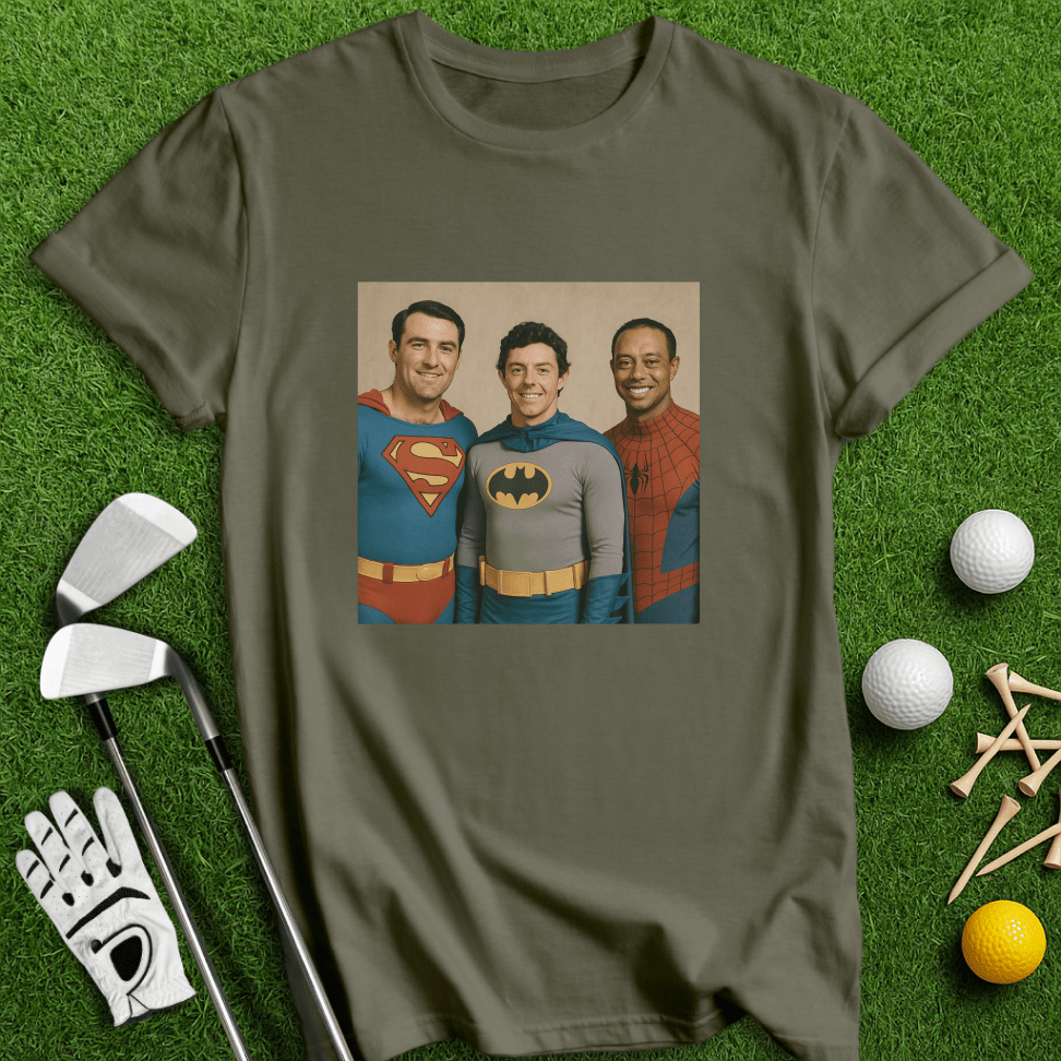 Golf Legends Superheroes T-shirt - TeeHee Golf Gear