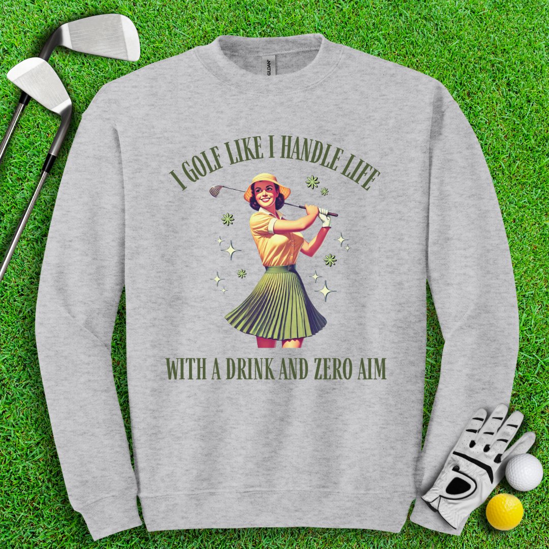 Golf Like Handle Life Retro Crewneck - TeeHee Golf Gear