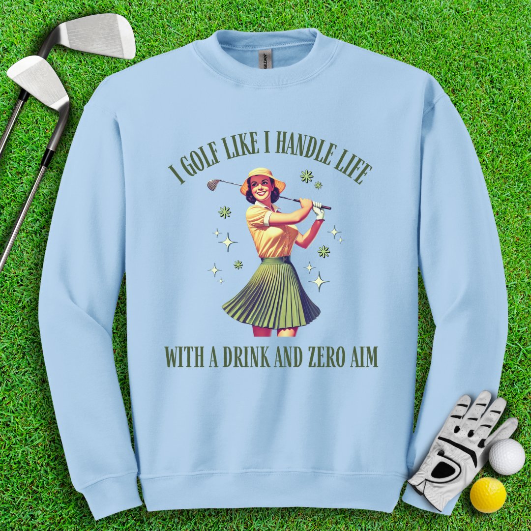 Golf Like Handle Life Retro Crewneck - TeeHee Golf Gear