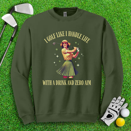 Golf Like Handle Life Retro Crewneck - TeeHee Golf Gear