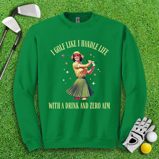 Golf Like Handle Life Retro Crewneck - TeeHee Golf Gear