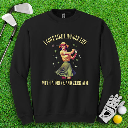 Golf Like Handle Life Retro Crewneck - TeeHee Golf Gear