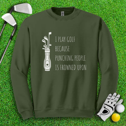 Golf Over Punching People Crewneck - TeeHee Golf Gear