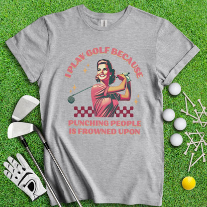 Golf Over Punching People Retro T-Shirt - TeeHee Golf Gear