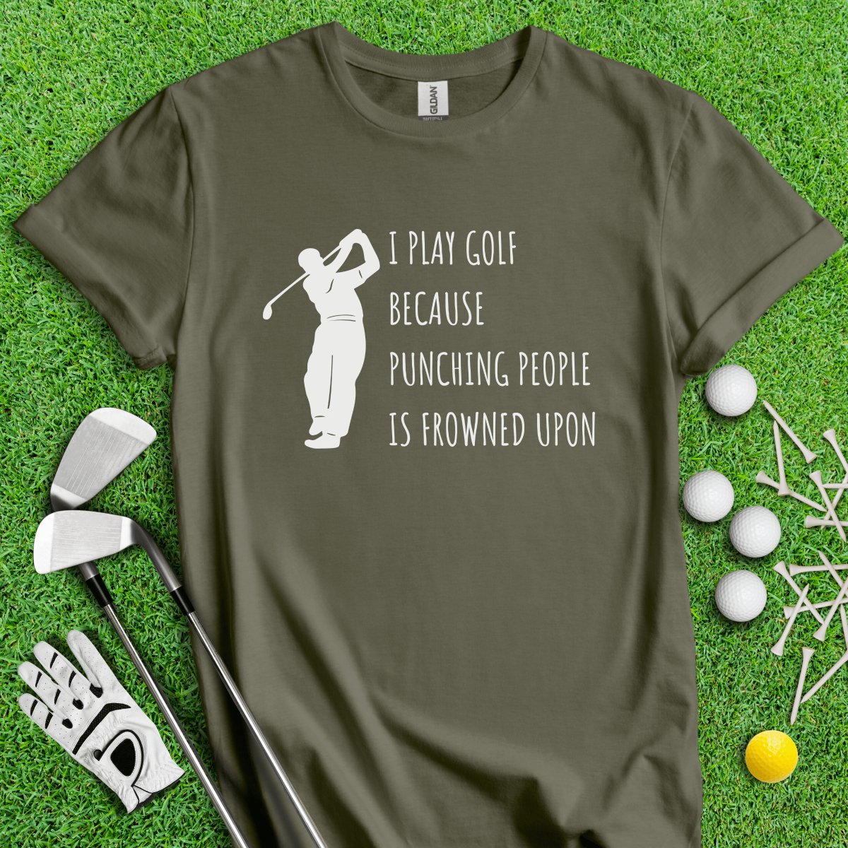 Golf Over Punching People T - Shirt - TeeHee Golf Gear