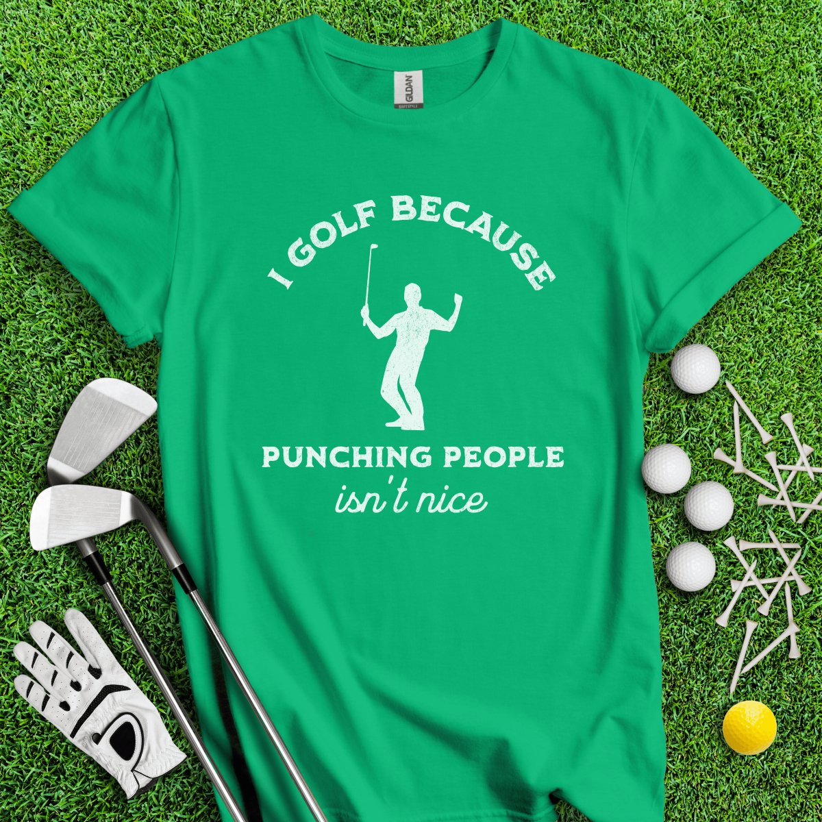 Golf Over Punching People T - Shirt - TeeHee Golf Gear