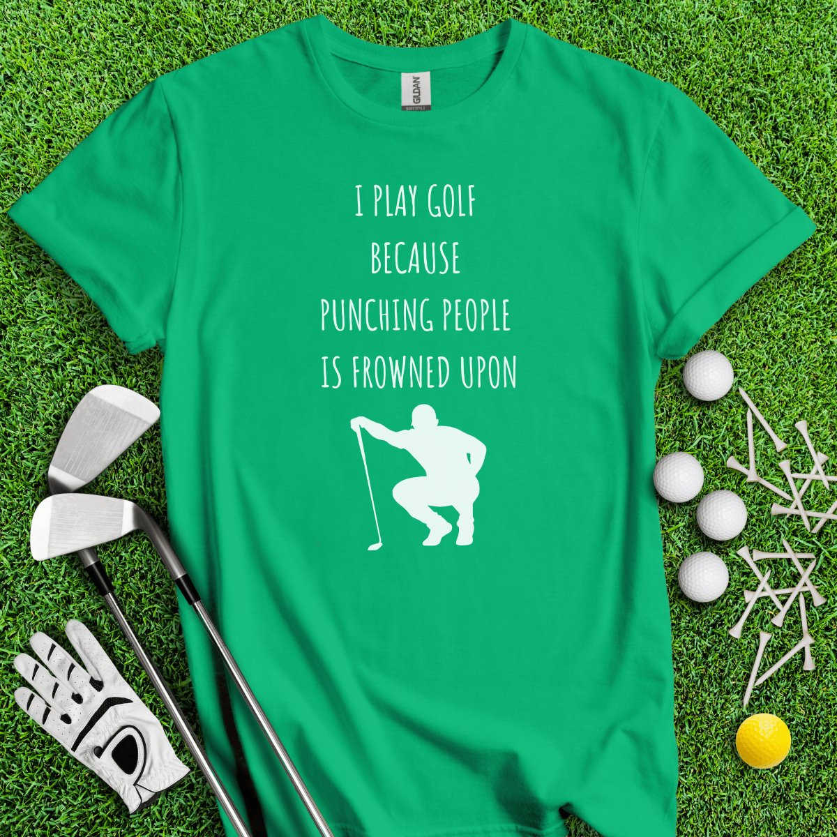 Golf Over Punching People T - Shirt - TeeHee Golf Gear