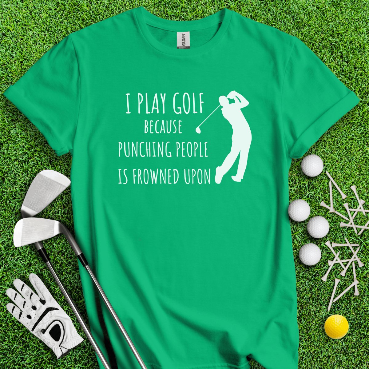 Golf Over Punching People T - Shirt - TeeHee Golf Gear