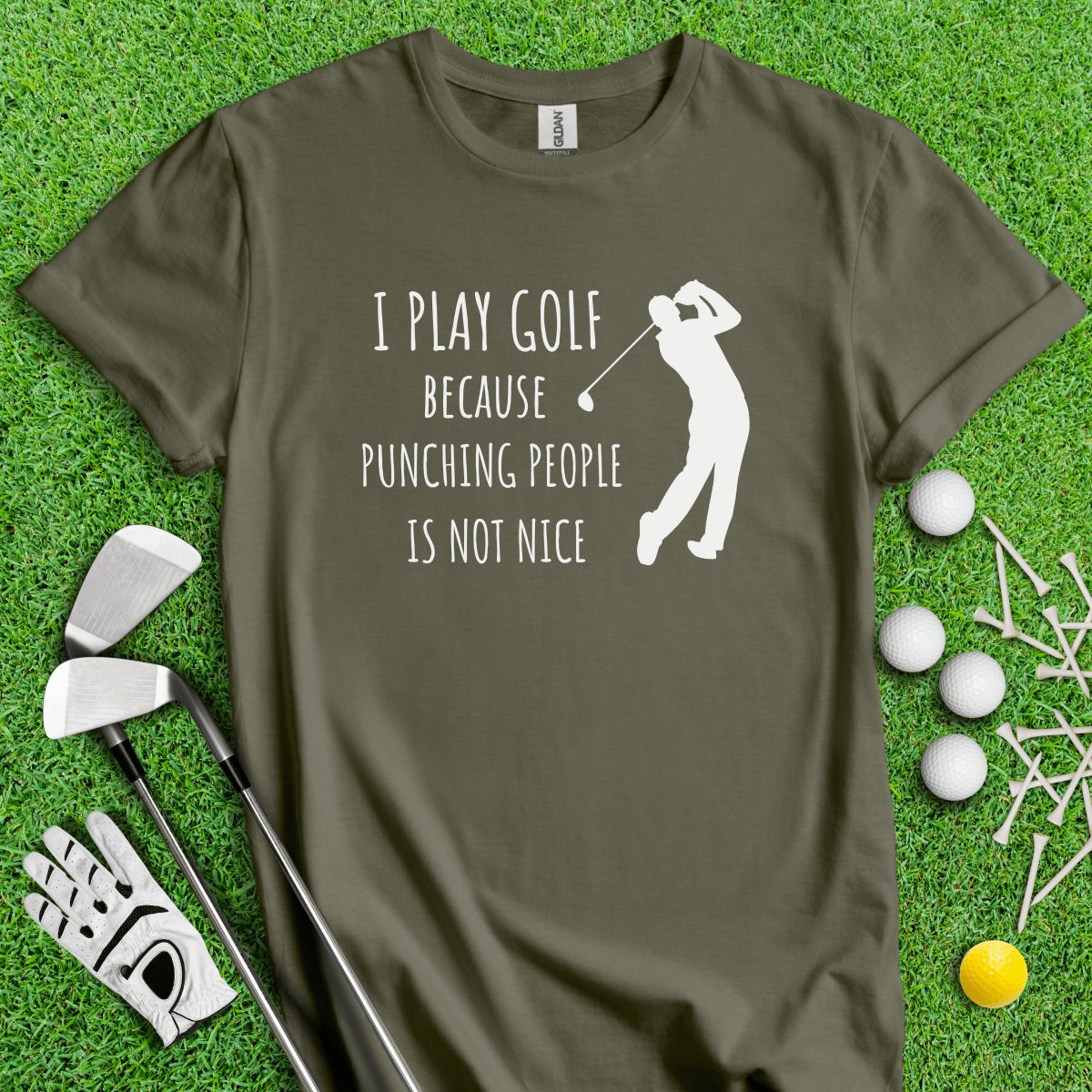 Golf Over Punching People T - Shirt - TeeHee Golf Gear