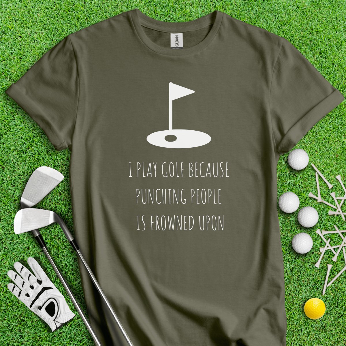 Golf Over Punching People T - Shirt - TeeHee Golf Gear