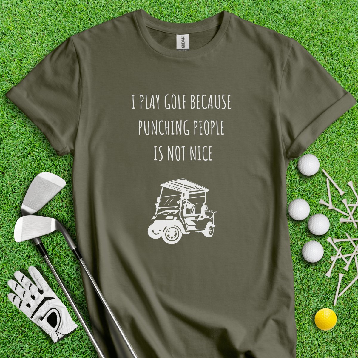 Golf Over Punching People T - Shirt - TeeHee Golf Gear