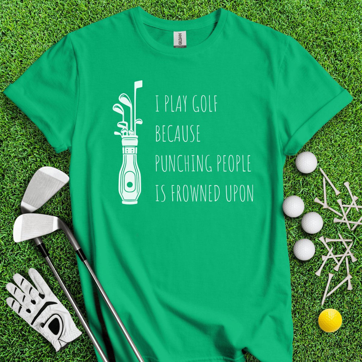 Golf Over Punching People T - Shirt - TeeHee Golf Gear