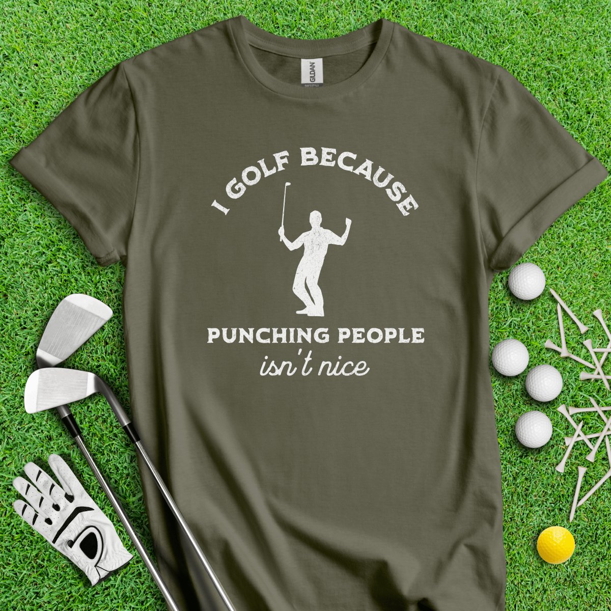 Golf Over Punching People T - Shirt - TeeHee Golf Gear