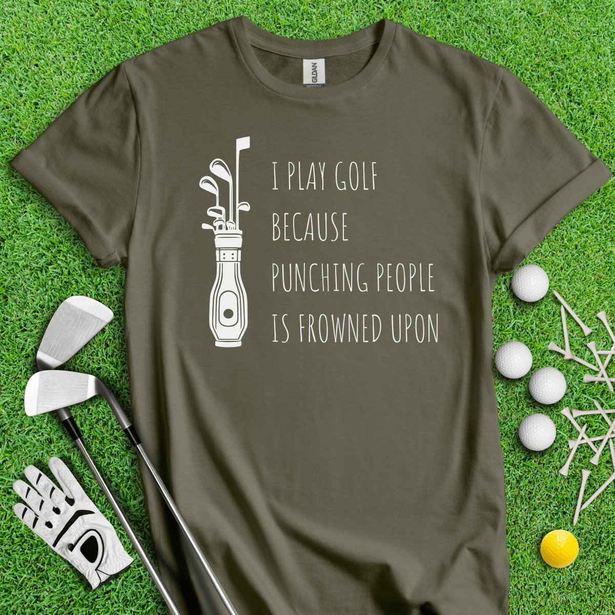 Golf Over Punching People T - Shirt - TeeHee Golf Gear