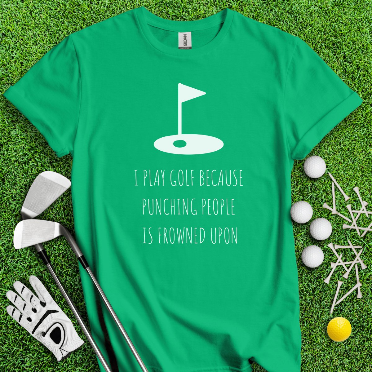 Golf Over Punching People T - Shirt - TeeHee Golf Gear