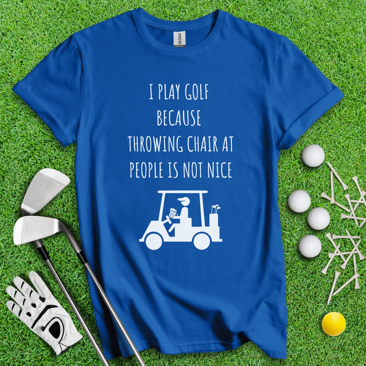 Golf Over Throwing Chair At People T - Shirt - TeeHee Golf Gear