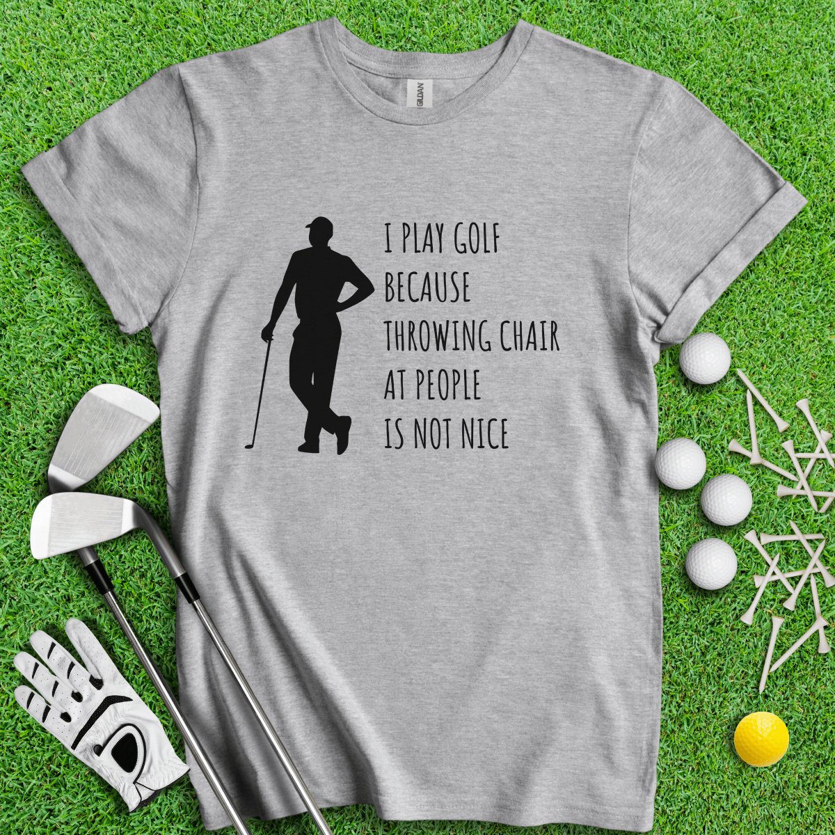 Golf Over Throwing Chair At People T - Shirt - TeeHee Golf Gear