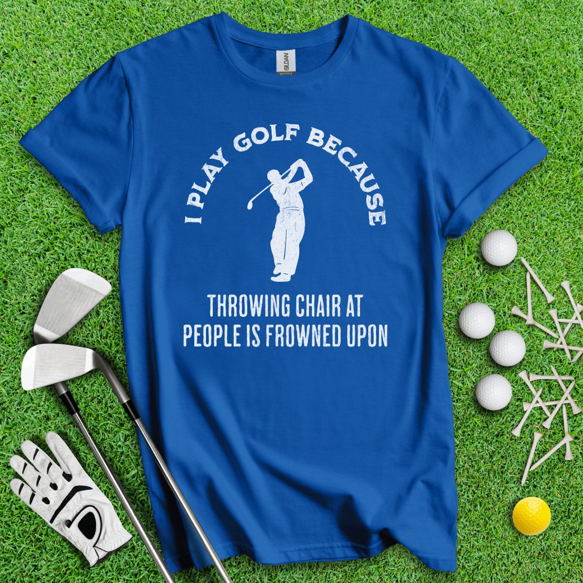 Golf Over Throwing Chair At People T - Shirt - TeeHee Golf Gear