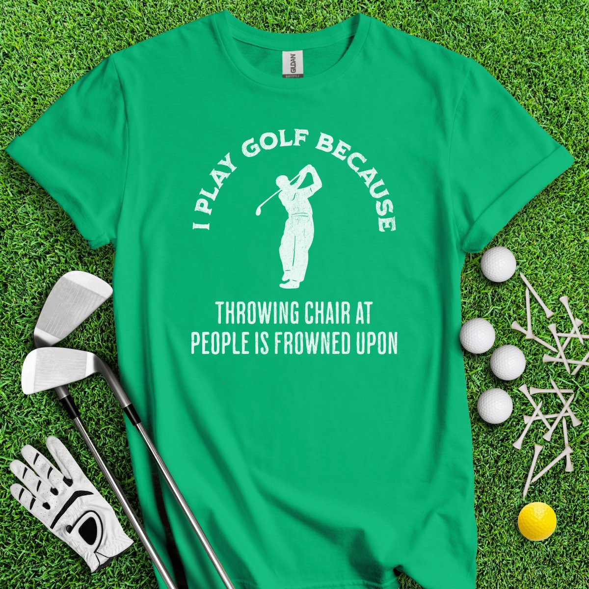 Golf Over Throwing Chair At People T - Shirt - TeeHee Golf Gear