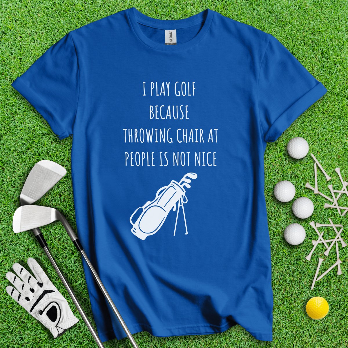 Golf Over Throwing Chair At People T - Shirt - TeeHee Golf Gear