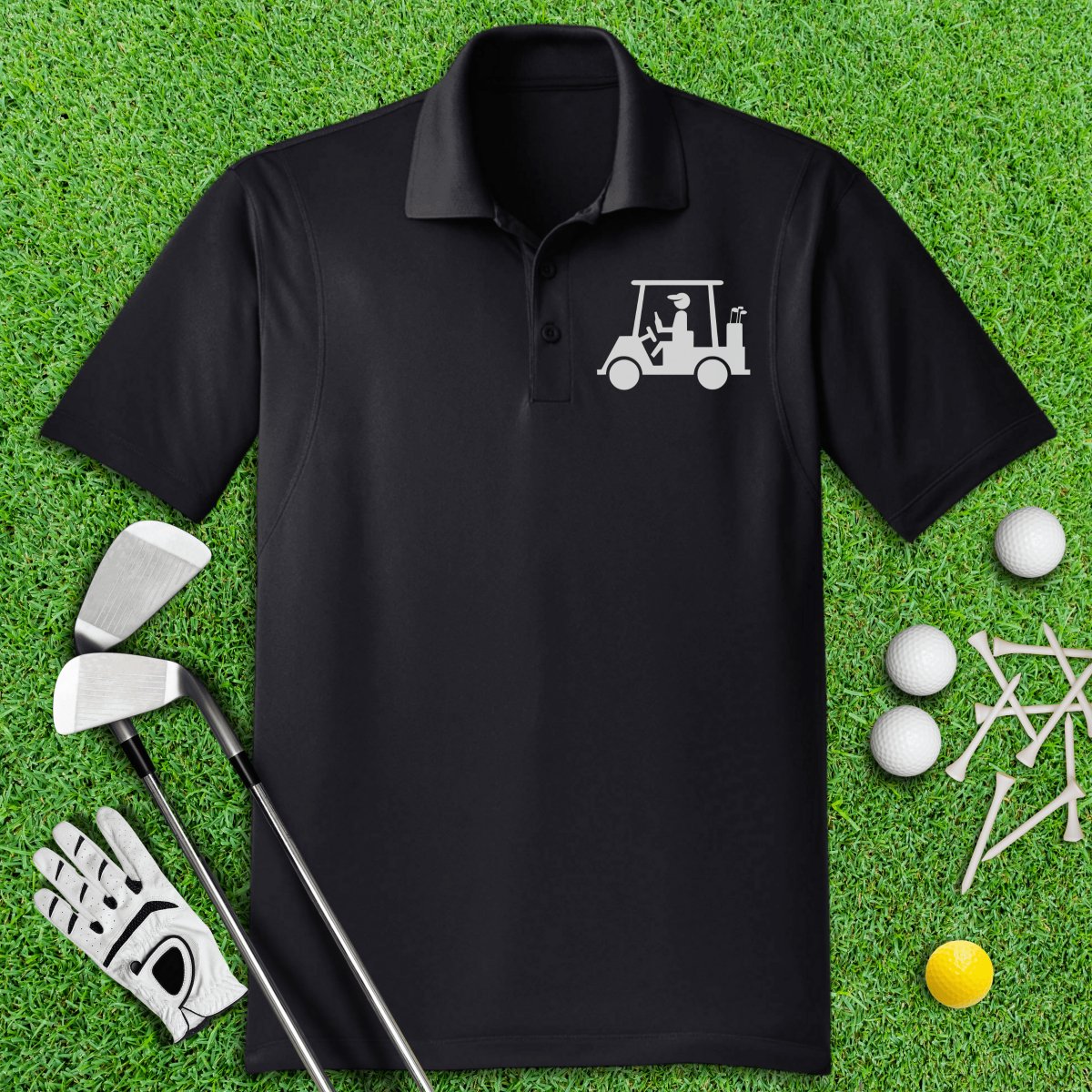 Golfer Drinking Beer Icon Polo Shirt - TeeHee Golf Gear