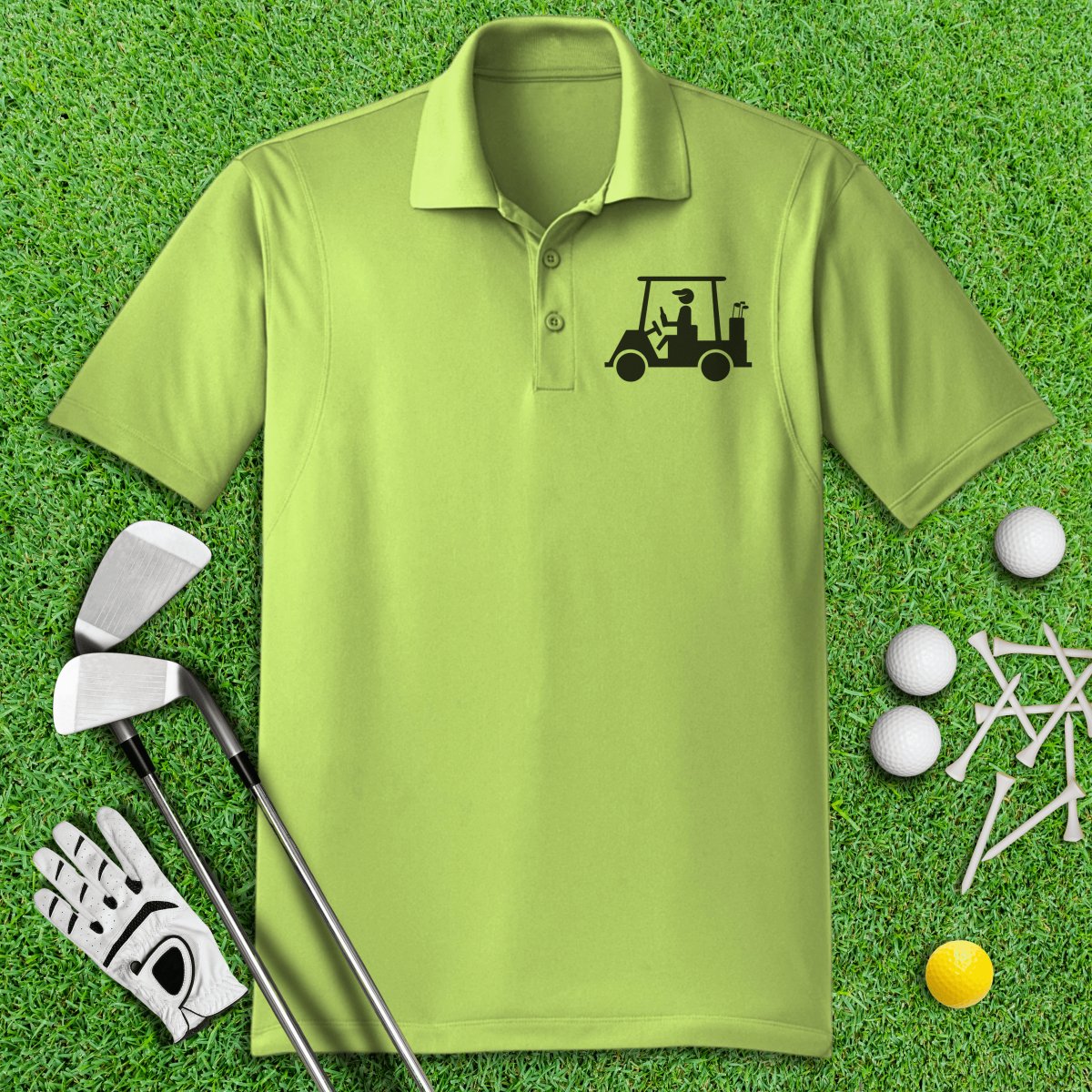 Golfer Drinking Beer Icon Polo Shirt - TeeHee Golf Gear