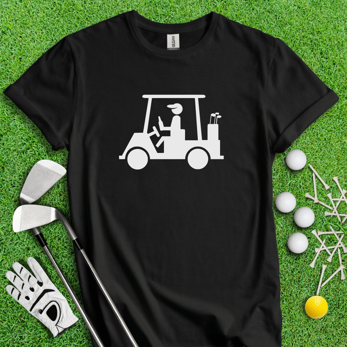 Golfer Holding Beer Bottle Icon T - Shirt - TeeHee Golf Gear