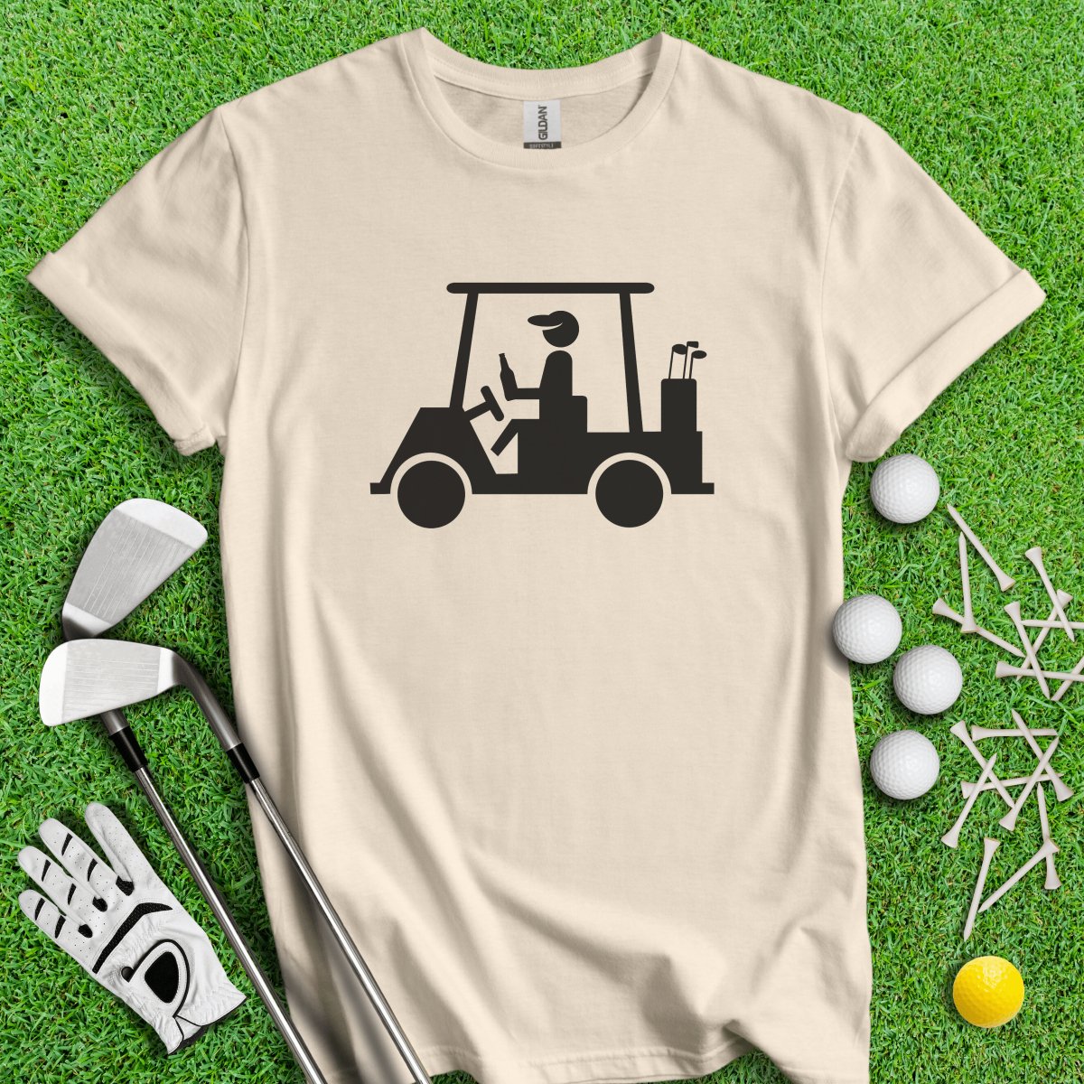 Golfer Holding Beer Bottle Icon T - Shirt - TeeHee Golf Gear