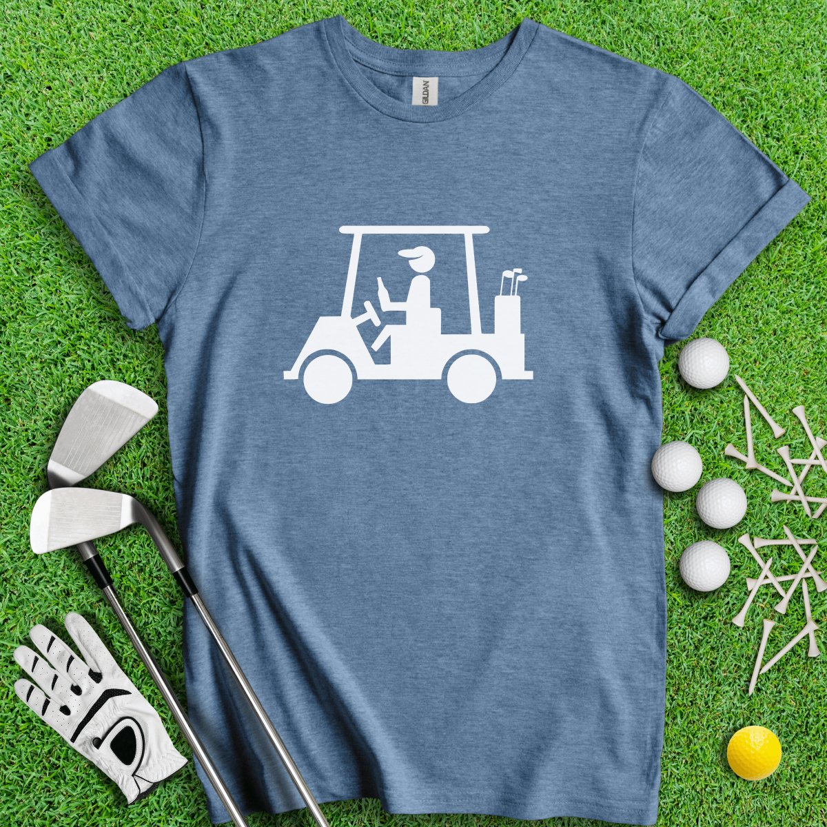 Golfer Holding Beer Bottle Icon T - Shirt - TeeHee Golf Gear