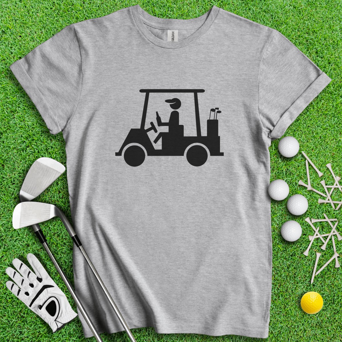 Golfer Holding Beer Bottle Icon T - Shirt - TeeHee Golf Gear