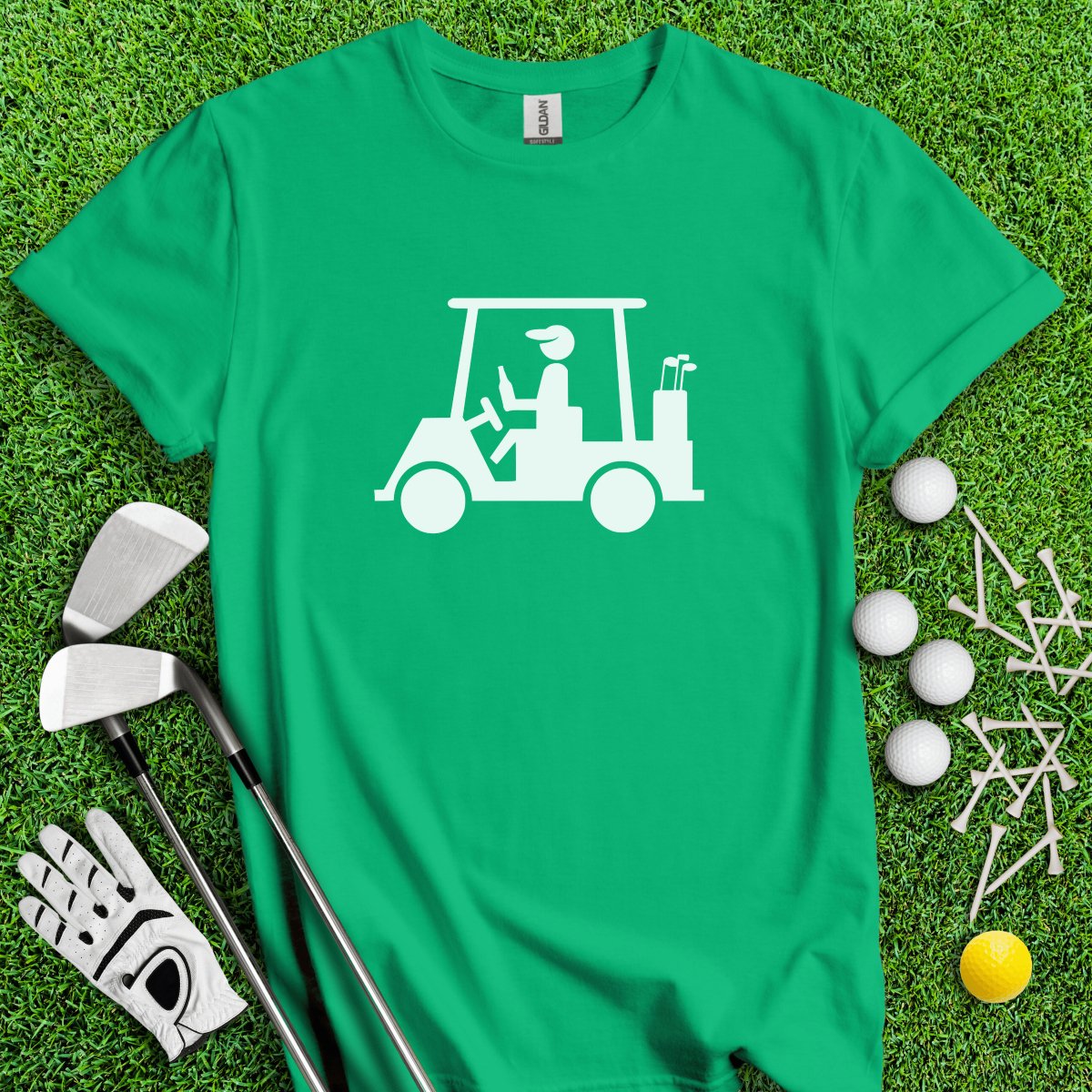 Golfer Holding Beer Bottle Icon T - Shirt - TeeHee Golf Gear