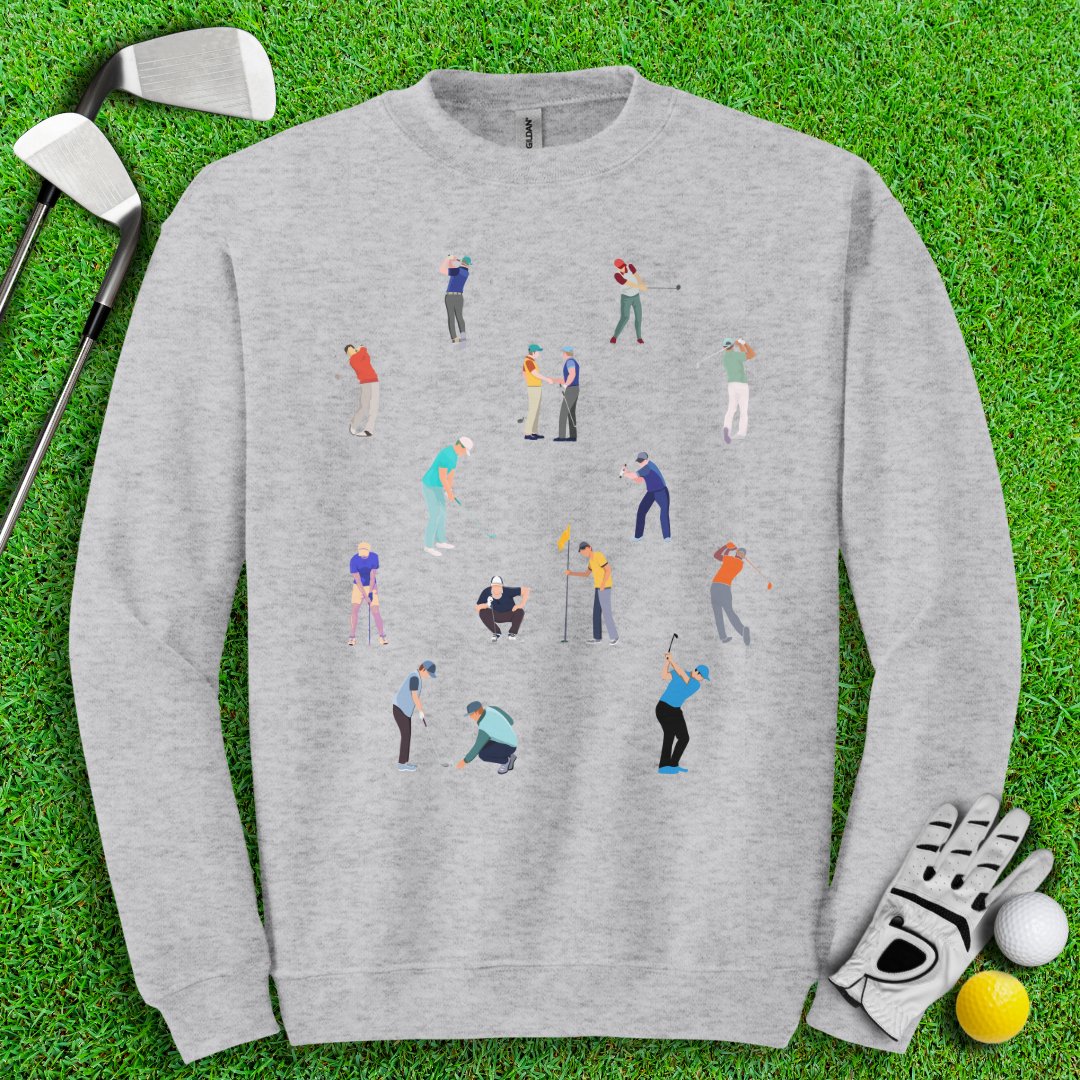 Golfer Prints Crewneck - TeeHee Golf Gear