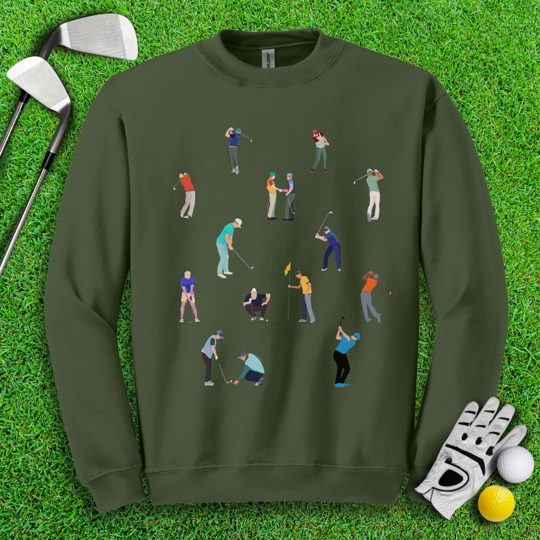 Golfer Prints Crewneck - TeeHee Golf Gear